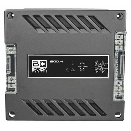 BANDA Banda 1200.41OHM 4 Channel 300 watts Max at 2 Ohm Car Audio Amplifier with High Pass Filter & Low Pass Filter 1200.41OHM